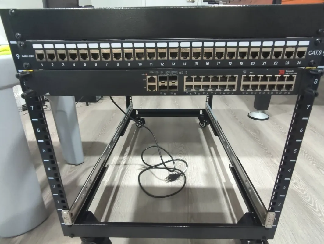 switch and patch panel in